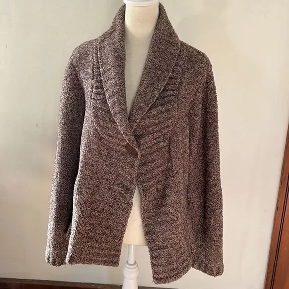 Mercer & Madison brown long sleeve open cardigan with one button Size L - Picture 2 of 8